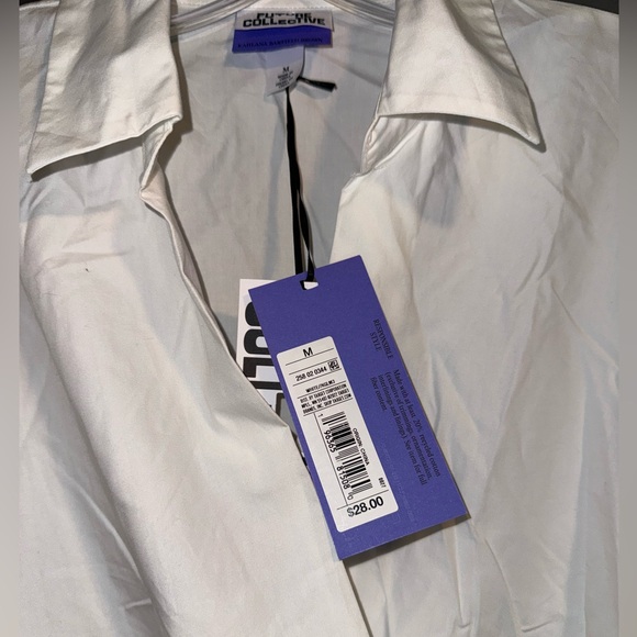 FUTURE COLLECTIVE Kahlana Barfield Brown Asymmetrical Long Sleeve Shirt Dress - Picture 3 of 4